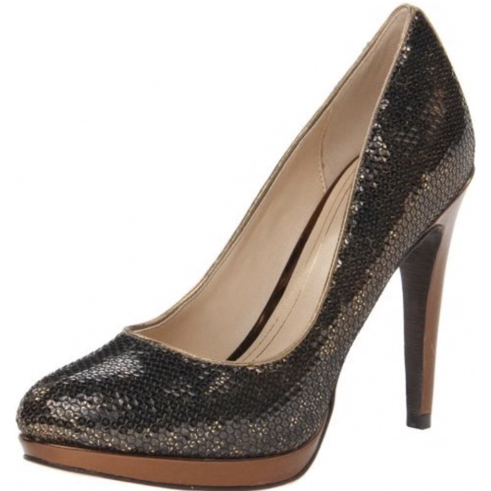 Cole Haan Women's Chelsea Bronze Sequin Glitter Pumps Classic Heels Sz-8